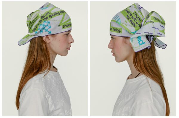 Teket-Password Bandana White 白綠色絲巾