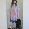 Niceghostclub-Angel check big big half shirt