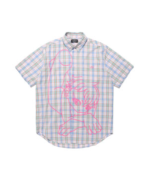 Niceghostclub-Angel check big big half shirt