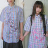 Niceghostclub-Angel check big big half shirt
